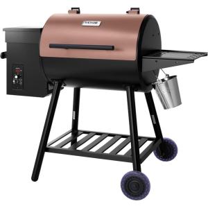 imageVEVOR Smoker Grill Portable Wood Pellet Grill with Cart 8 IN 1 BBQ Grill with PID Temperature Control for Outdoor Cooking Barbecue Camping Picnic 730 sq Patio and Backyard Black456 sqin