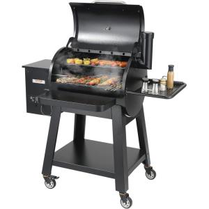 imageVEVOR Smoker Grill Portable Wood Pellet Grill with Cart 8 IN 1 BBQ Grill with PID Temperature Control for Outdoor Cooking Barbecue Camping Picnic 730 sq Patio and Backyard Black730 sqin