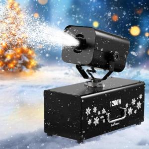 imageVEVOR Snow Machine 1500W Snow Maker Machine with 2 Remotes Control and 5L Large Capacity Water Tank High Output Snowflake Maker Stage Snow Effect for Christmas Halloween Wedding DJ PartiesBlack  1200w