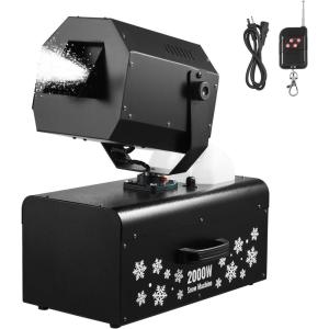 imageVEVOR Snow Machine 1500W Snow Maker Machine with 2 Remotes Control and 5L Large Capacity Water Tank High Output Snowflake Maker Stage Snow Effect for Christmas Halloween Wedding DJ PartiesBlack  2000W