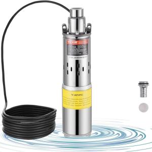 imageVEVOR Solar Water Pump 48V DC 369W Submersible Deep Well Pump Max Flow 84 GPM Max Head 273 ft Max Submersion 656 ft Solar Powered Water Pump for Well Farm Ranch Irrigation Livestock Drinking48V 369W 3