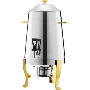 imageVEVOR Stainless Steel Beverage Dispenser 27 Gallon Drink Dispenser with Alcohol Burner Hot ampamp Cold Drink Dispensers for Coffee Tea Hot Water with Spigot Ice Tube for Restaurants Hotels Parties34 Gal