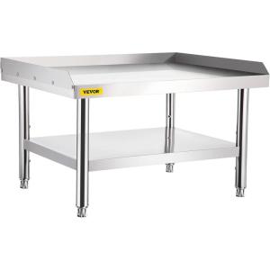 imageVEVOR Stainless Steel Equipment Grill Stand 60 x 30 x 24 Inches Stainless Table Grilling Stand Table with Undershelf Equipment Standing Grill Desk for Hotel Home Restaurant Kitchen603024 Inch