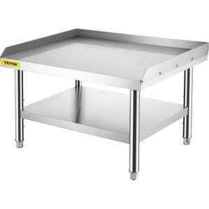 imageVEVOR Stainless Steel Equipment Grill Stand 60 x 30 x 24 Inches Stainless Table Grilling Stand Table with Undershelf Equipment Standing Grill Desk for Hotel Home Restaurant Kitchen363024 Inch