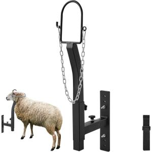 imageVEVOR Sturdy Sheep Stand  51x23 inch Metal Livestock Trimming Stand Adjustable Height 21quot to 33quot with Headpiece and Nose Loop 500lbs Capacity Ideal for Goats and Lambs BlackBlack Goat Stand Head Piece