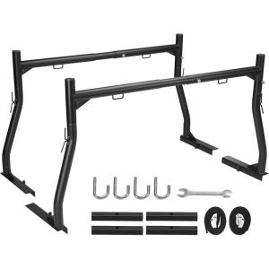 imageVEVOR Truck Rack 1934inch Extendable Truck Ladder Rack 386quot436quot Adjustable Height 250 lbs Capacity Steel Ladder Rack for Truck Heavy Duty Truck Bed Rack for Kayak Surfboard Lumber LadderNondrilling