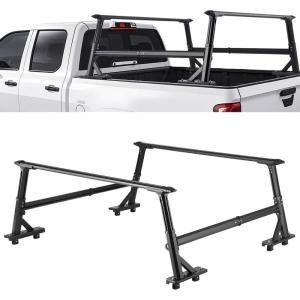 imageVEVOR Truck Rack 800 lbs Capacity 71quotx32quot Aluminum Ladder Rack for Truck with 8 NonDrilling CClamps Heavy Duty Truck Bed Rack TwoBar Set for Kayak Surfboard Lumber LadderWith Side Panels