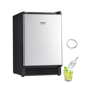 imageVEVOR Under Counter Ice Maker Machine Crescent Ice 15 LbsDay Stainless Steel Built in Ice Maker with Reversible Door 11Lbs Storage Ice Maker Machine for Commercial Home Kitchen No Drain RequiredCrescent Ice