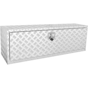 imageVEVOR Underbody Truck Box 24quot14quot16quot Pickup Storage Box Heavy Duty Aluminum Diamond Plate Tool Box with Lock and Keys Waterproof Trailer Storage Box with THandle Latch for Truck Van TrailerSilver