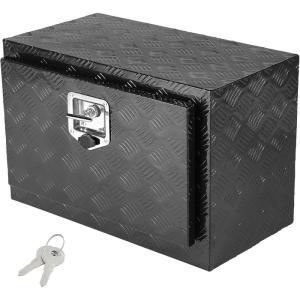 imageVEVOR Underbody Truck Box 24quot14quot16quot Pickup Storage Box Heavy Duty Aluminum Diamond Plate Tool Box with Lock and Keys Waterproof Trailer Storage Box with THandle Latch for Truck Van TrailerBlack