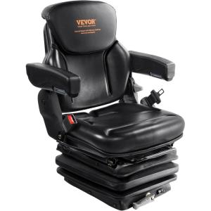 imageVEVOR Universal Forklift Seat Tractor Seat with Armrest ampamp Adjustable Backrest Shock Absorption Secure Micro Switch HighResilience PVC Mower Seat for Tractor Excavator Skid LoaderHigh Suspension