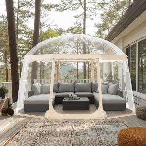 imageVEVOR Upgraded Pop up Bubble Dome for 810 People  Simple Assembly  12x12ft Clear Tent Shelter Weatherproof for Soccer Football Softball Events and ParadesTransparent 12ft Bubble Tent for 810 Person