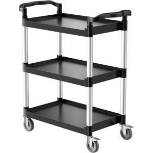 imageVEVOR Utility Cart 300 lbs Load Capacity 3Tier Utility Plastic Cart with 360 Swivel Wheels 2 with Brakes 244 x 161inch Food Service Cart for Warehouse Office Home Restaurant Kitchen3 Tier300LBS