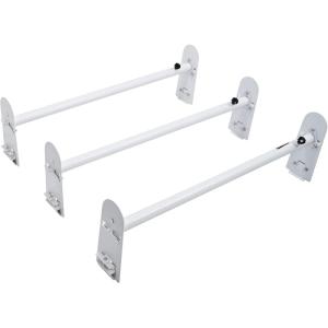 imageVEVOR Van Ladder Racks 472787 in Adjustable 500 lbs Capacity Alloy Steel Compatible with FullSize Vans 2 Pcs Whitefor Fullsize Vans