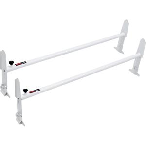imageVEVOR Van Ladder Racks 472787 in Adjustable 500 lbs Capacity Alloy Steel Compatible with FullSize Vans 2 Pcs Whitefor MidLarge Size Vans