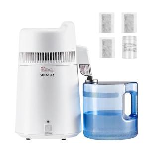 imageVEVOR Water Distiller 6L 16 Gallon Larger Pure Water Purifier Filter For Home Table Countertop 900W Glass Pot Distilled Maker Stainless Steel Interior Drinking Machine to Make Clean Waters SilverWhite 16Gal