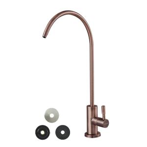 imageVEVOR Water Filter Faucet RO Drinking Faucet with LeadFree Brass Valve 304 Stainless Steel 08 GPM Flow Drinking Water Tap Fits Most Reverse Osmosis ampamp Water Filtration System Antique BronzeAntique Bronze