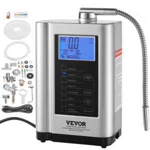 imageVEVOR Water Ionizer Alkaline Water Ionizer Machine pH 35105 Alkaline Acidic Hydrogen Water Purifier 7 Water Settings Home Filtration System Up to 650mV ORP 8000L Per Filter AutoCleaning8000L7Plate