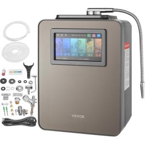 imageVEVOR Water Ionizer Alkaline Water Ionizer Machine pH 35105 Alkaline Acidic Hydrogen Water Purifier 7 Water Settings Home Filtration System Up to 650mV ORP 8000L Per Filter AutoCleaning10000L8Plate