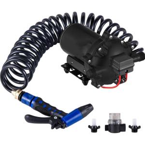 imageVEVOR Water Pressure Diaphragm Pump RV Water Pump Fresh Water Pump110V AC 33 GPM Pressure Adjustable Self Priming Sprayer Pump with Pressure Switch for RV Camper Marine Boat Lawn FCC Certified12V  55GPM  70PSI