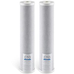 imageVEVOR Whole House Water Filter Replacement Cartridge 45quot x 20quot Iron ampamp Manganese Reducing Replacement Filter for 3Stage Whole Home Water Filtration System Reduce Chlorine Bad Taste OdorCTO Filter x 2 Pack