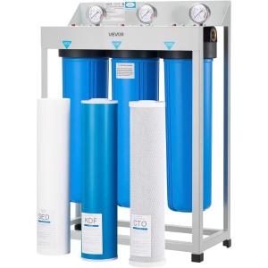 imageVEVOR Whole House Water Filter System 3Stage  Sediment IMR CTO  45quot x 20quot Home Water Purifier Filter Reduce Iron Manganese Chlorine Bad Taste Odor RustHeavy Metals Protection