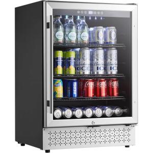 imageVEVOR Wine Cooler 28 Bottle Dual Zone Wine Fridge Mini Wine Cooler Refrigerator with Glass Door Adjustable Shelves Digital Temperature Control Builtin ampamp Freestanding Fridge for Home Office Bar154 Can