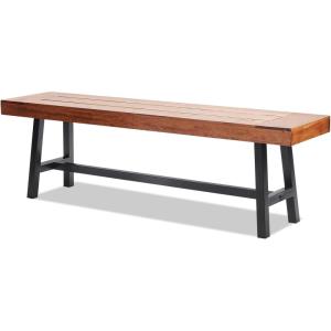 imageVEVOR Wood Outdoor Bench 2Person Garden Bench with Backrest and Armrests 800 lbs Load CapacityAllWeather Never Rot Patio Bench for Garden Park Yard Front PorchWood