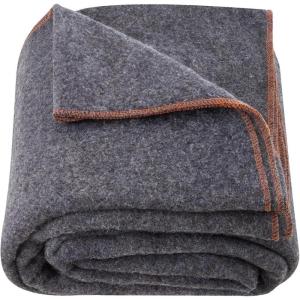 imageVEVOR Wool Camping Blanket Large Warm Stadium Blanket Flame Retardant Great for Outdoors Picnics Hiking Sports Events Travel Car ampamp Bushcraft Survival Kits 64quot x 88quot Striped Throw BlanketGrey