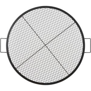 imageVEVOR XMarks Fire Pit Grill Grate Round Cooking Grate Heavy Duty Steel Campfire BBQ Grill Grid with Handle and Support X Wire Portable Camping Cookware for Outside Party ampamp Gathering 36 Inch Black36 inch