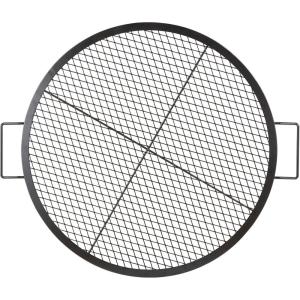 imageVEVOR XMarks Fire Pit Grill Grate Round Cooking Grate Heavy Duty Steel Campfire BBQ Grill Grid with Handle and Support X Wire Portable Camping Cookware for Outside Party ampamp Gathering 36 Inch Black30 x 30 x 1 inch