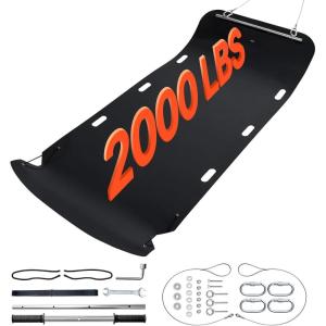 imageVEVOR Yard Drag Sled 110 x 46 in 2000lbs Heavy Duty Utility Sled HDPE Drag Glider with Ropes ampamp Pull Cable Dual Use Game Hauler for Firewood Ice Fishing Compatible with ATVs UTVs Tractors