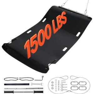 imageVEVOR Yard Drag Sled 90 x 46 in 1500lbs Heavy Duty Utility Sled HDPE Drag Glider with Ropes ampamp Pull Cables Hand ampamp Vehicle Use Game Hauler for Firewood Ice FishingCompatible with ATVs UTVs Tractors