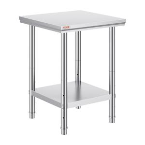 imageVevor Stainless Steel 900x600x800 mm Commercial Kitchen Prep ampamp Heavy Duty Metal Work Table with Adjustable Feet for Restaurant Home and Hotel  Industrial ampamp Scientific242432In