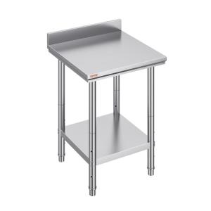 imageVevor Stainless Steel 900x600x800 mm Commercial Kitchen Prep ampamp Heavy Duty Metal Work Table with Adjustable Feet for Restaurant Home and Hotel  Industrial ampamp Scientific242434In
