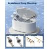 imageUltrasonic Retainer Cleaner Phniti 48kHz Professional Ultrasonic Cleaner Machine for Retainers Jewelry Dentures Mouth Guard Aligner Toothbrush Heads 13OZ Portable Dental CleaningWhite600ml
