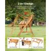 imageVEVOR 2in1 Transforming Interchangeable Picnic Table Outdoor Wooden Table and Bench Set Portable Foldable Bench with Umbrella Hole Patio Dining Furniture for Garden Backyard Porch Brown
