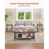 imageVEVOR 3 Pieces Living Room Table Sets 413 in Industrial Coffee Table with 2 Square End Side Tables Easy Assembly Coffee and End Tables Sets with Metal Legs for Office Living Room ampamp ApartmentRectangular