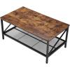 imageVEVOR 3 Pieces Living Room Table Sets 413 in Industrial Coffee Table with 2 Square End Side Tables Easy Assembly Coffee and End Tables Sets with Metal Legs for Office Living Room ampamp ApartmentRectangular