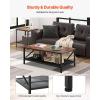 imageVEVOR 3 Pieces Living Room Table Sets 413 in Industrial Coffee Table with 2 Square End Side Tables Easy Assembly Coffee and End Tables Sets with Metal Legs for Office Living Room ampamp ApartmentRectangular