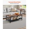 imageVEVOR 3 Pieces Living Room Table Sets 413 in Industrial Coffee Table with 2 Square End Side Tables Easy Assembly Coffee and End Tables Sets with Metal Legs for Office Living Room ampamp ApartmentRectangular