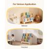 imageVEVOR 3Tier Montessori Bookshelf Scalloped Kids Bookcase Wooden Book Shelf with 2 Dual Hooks Daycare Furniture Display Bookshelf for Bedroom Living Room Entryway Nursury Preschool3 Tier
