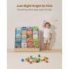 imageVEVOR 3Tier Montessori Bookshelf Scalloped Kids Bookcase Wooden Book Shelf with 2 Dual Hooks Daycare Furniture Display Bookshelf for Bedroom Living Room Entryway Nursury Preschool5 Tier