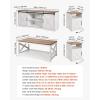 imageVEVOR 4 Pieces Farmhouse Coffee Table Sets 40 Inch Coffee Table with 2 End Tables and 66 in TV Stand Easy Assembly Living Room Tables Sets with Charging Station for Office Living Room ampamp Apartment4 Pieces