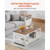 imageVEVOR 4 Pieces Farmhouse Coffee Table Sets 40 Inch Coffee Table with 2 End Tables and 66 in TV Stand Easy Assembly Living Room Tables Sets with Charging Station for Office Living Room ampamp Apartment3 Pieces