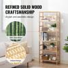 imageVEVOR 4Tier Bamboo Ladder Shelf Trapezoid Open Bookcase Display Storage Rack Organizer Freestanding Flower Plant Stand Ladder Bookshelf Ideal for Bathroom Bedroom Office Study Natural6Tier