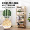imageVEVOR 4Tier Bamboo Ladder Shelf Trapezoid Open Bookcase Display Storage Rack Organizer Freestanding Flower Plant Stand Ladder Bookshelf Ideal for Bathroom Bedroom Office Study Natural4Tier