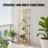 imageVEVOR 4Tier Bamboo Ladder Shelf Trapezoid Open Bookcase Display Storage Rack Organizer Freestanding Flower Plant Stand Ladder Bookshelf Ideal for Bathroom Bedroom Office Study Natural5Tier