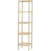 imageVEVOR 4Tier Bamboo Ladder Shelf Trapezoid Open Bookcase Display Storage Rack Organizer Freestanding Flower Plant Stand Ladder Bookshelf Ideal for Bathroom Bedroom Office Study Natural5Tier