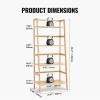 imageVEVOR 4Tier Bamboo Ladder Shelf Trapezoid Open Bookcase Display Storage Rack Organizer Freestanding Flower Plant Stand Ladder Bookshelf Ideal for Bathroom Bedroom Office Study Natural4Tier